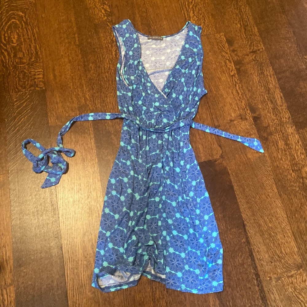 Brixon Ivy Blue/Green Print Dress